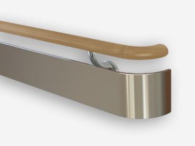 175MM Solid wood with stainless steel wall guard handrail